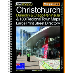 Christchurch Dunedin & 100 Towns A3 Large Print Bookmap 302